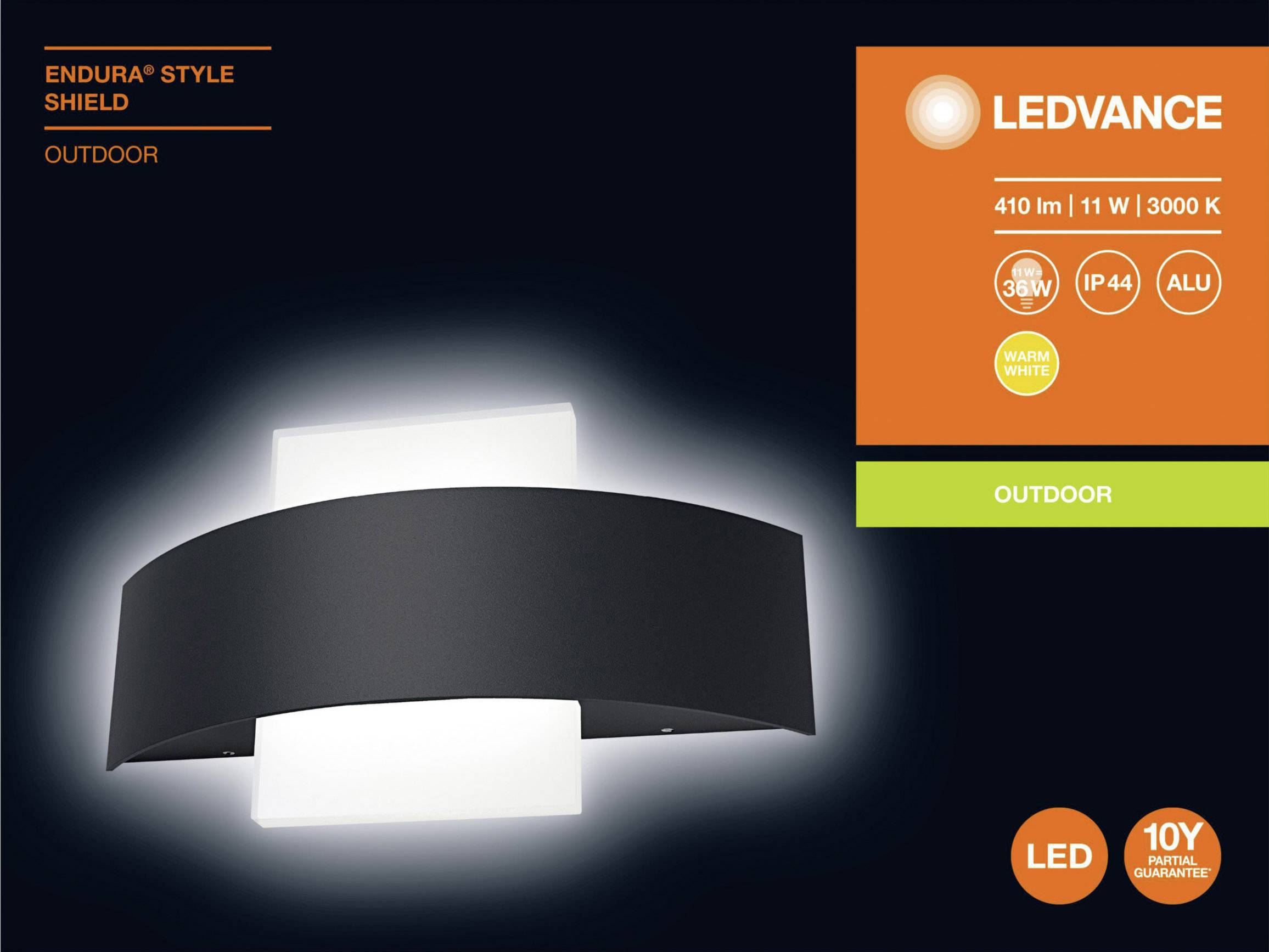 LEDVANCE ENDURA® STYLE SHIELD L 4058075205314 LED-Außenwandleuchte