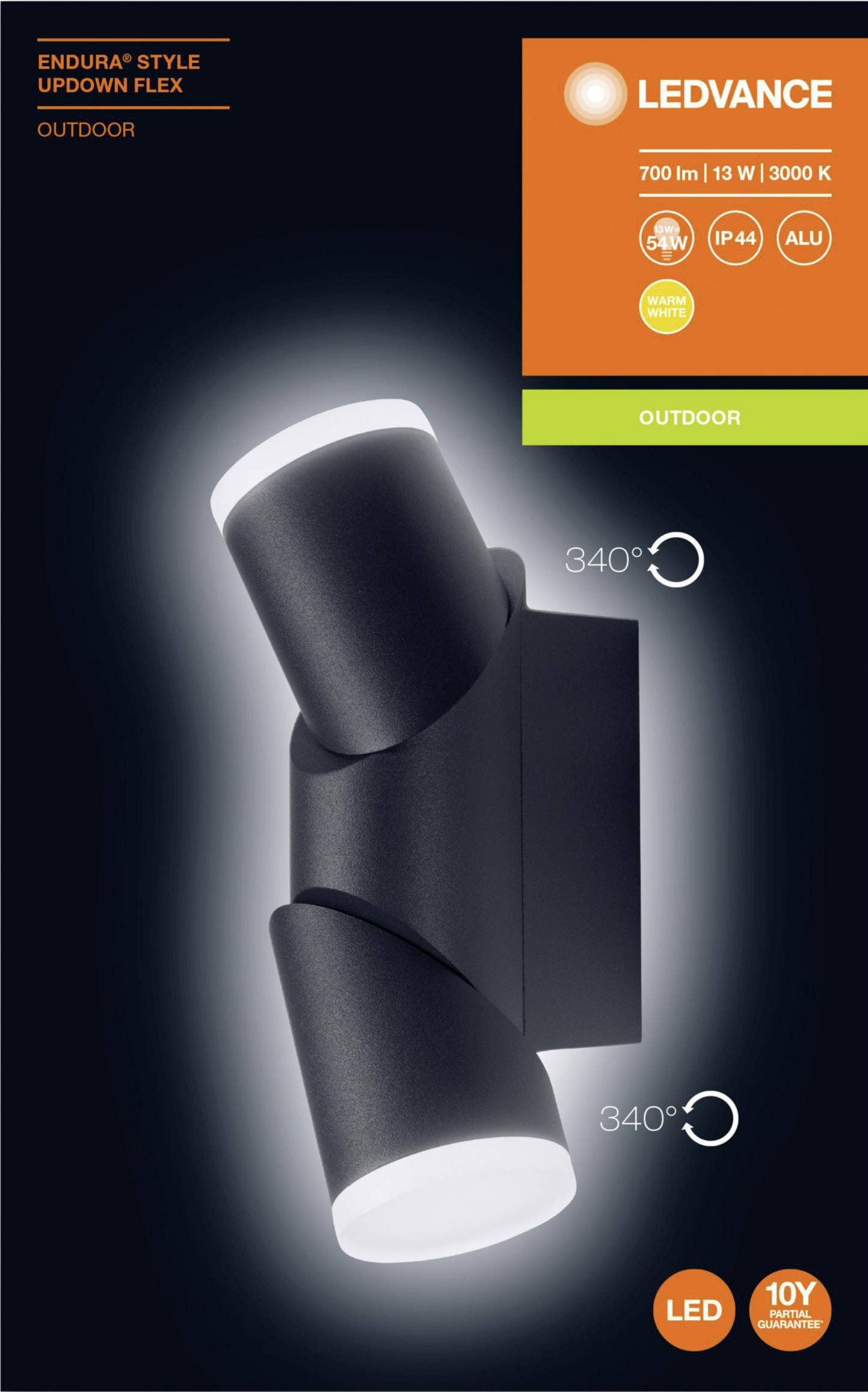 LEDVANCE ENDURA® STYLE UPDOWN FLEX L 4058075205437 LED-Außenwandleuchte