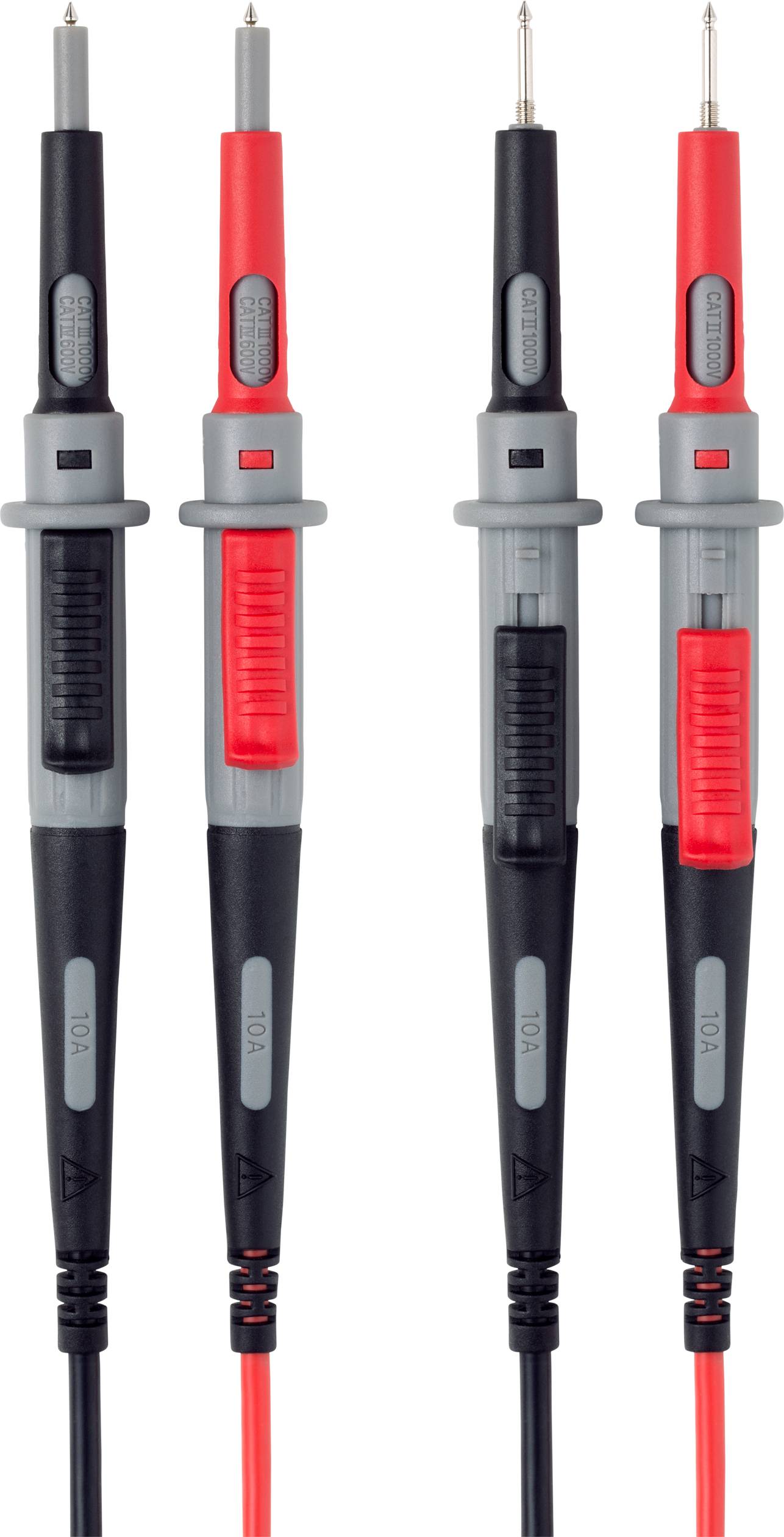 VOLTCRAFT MS-4PS-E Sicherheits-Messleitung 4mm Sicherheits-Stecker Prüfspitze 1.00m Schwarz, Rot 1St.