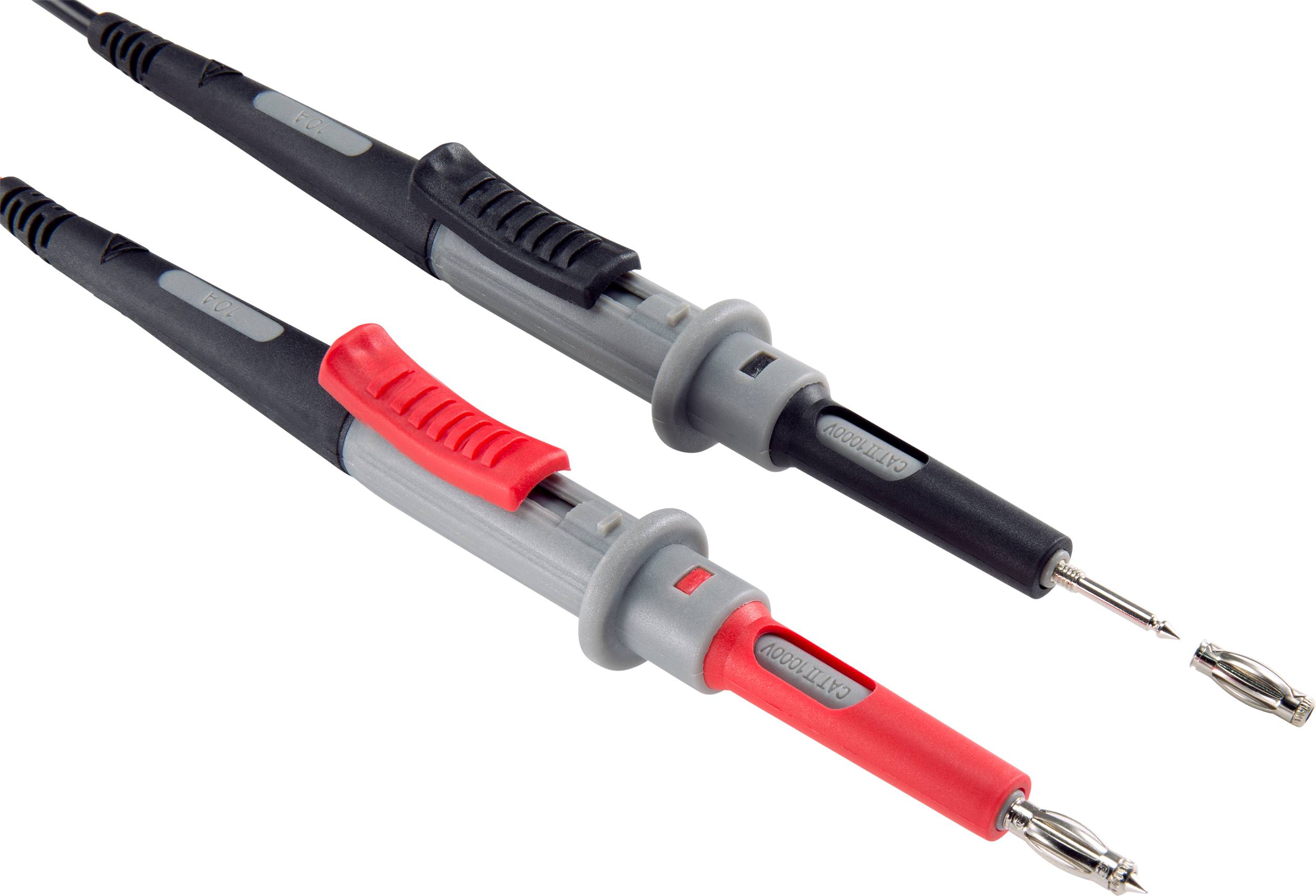 VOLTCRAFT MS-4PS-E Sicherheits-Messleitung 4mm Sicherheits-Stecker Prüfspitze 1.00m Schwarz, Rot 1St.