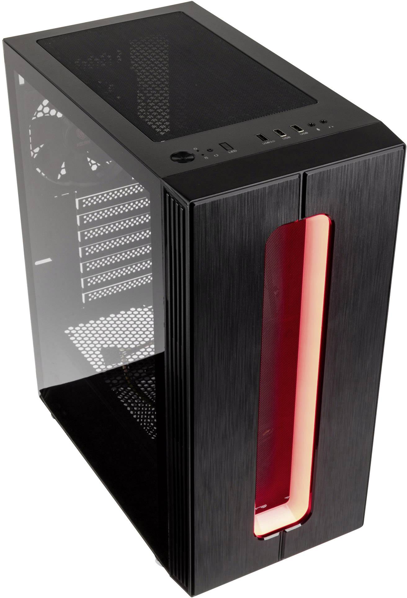 Kolink Nimbus RGB Midi-Tower PC-Gehäuse Schwarz 1 vorinstallierter Lüfter, Integrierte Beleuchtung