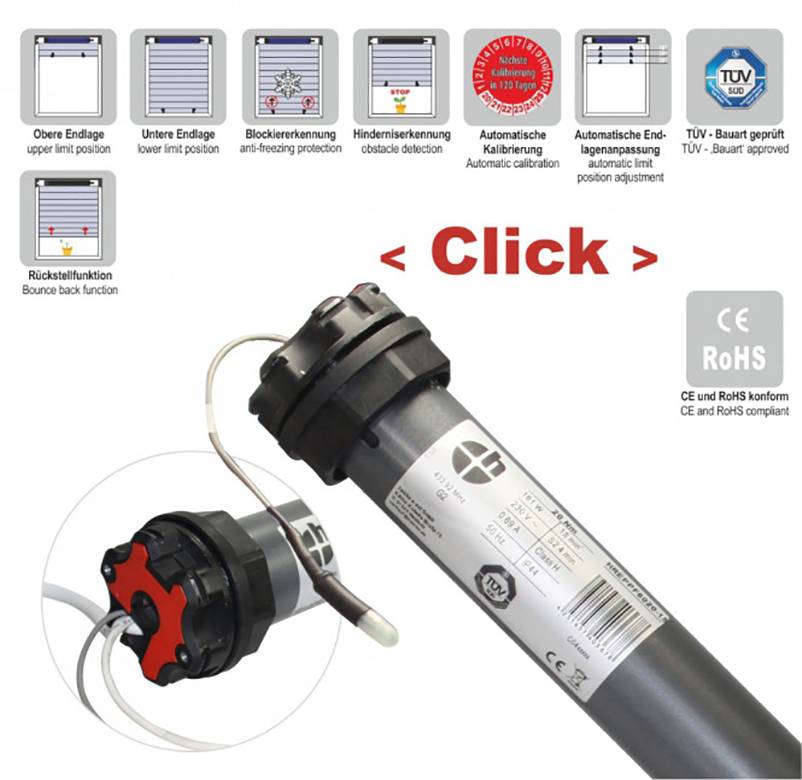Heicko HREPP6030-15 Rohrmotor 60mm 68kg 191W 30 Nm