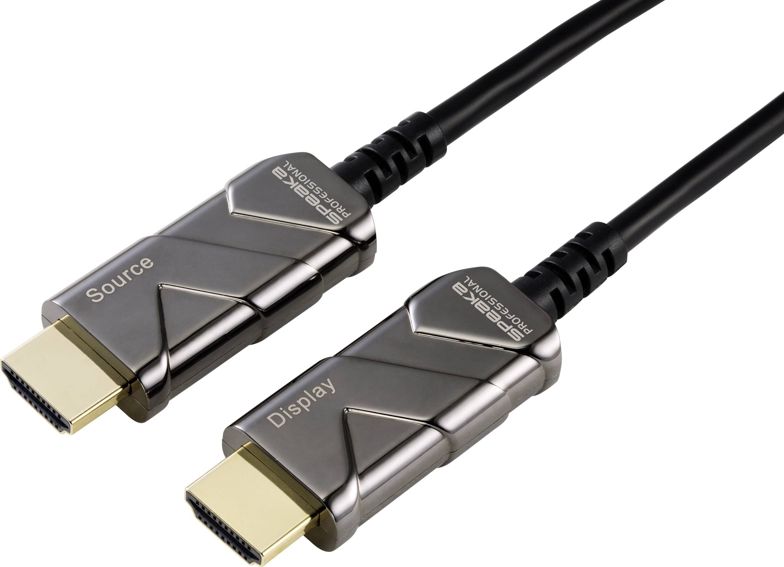 SpeaKa Professional HDMI Anschlusskabel HDMI-A Stecker, HDMI-A Stecker 20.00m Schwarz SP-8821992 8K UHD HDMI-Kabel