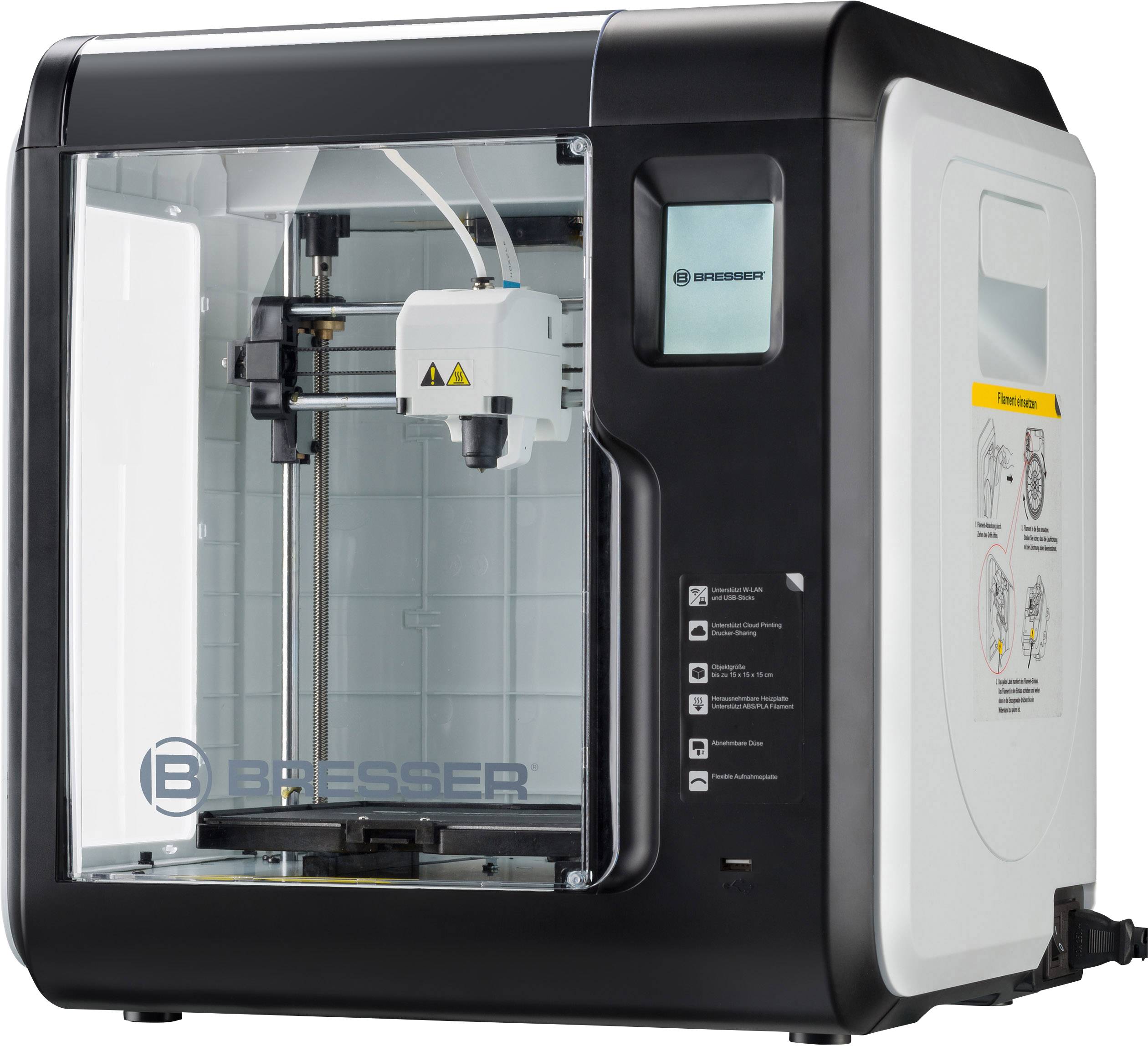 Bresser Optik WLAN 3D 3D Drucker beheizbares Druckbett, inkl. Filament, integrierte Kamera