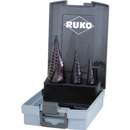 RUKO 101026FRO Stufenbohrer-Set 3teilig 4 - 12 mm, 4 - 20 mm, 4 - 30 mm HSS 3-Flächenschaft 1 Set