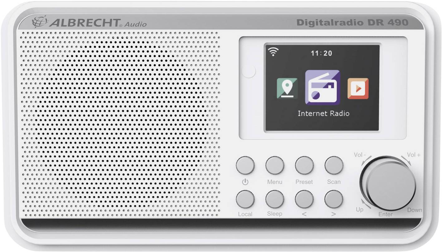 Albrecht DR 490 Internet Tischradio UKW, DAB+, Internet Internetradio Weiß