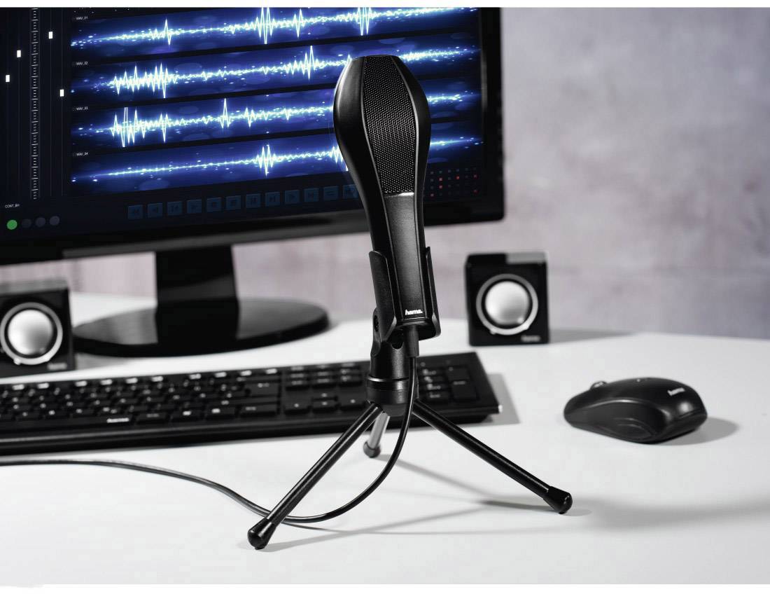 Hama MIC-USB Stream Stand PC-Mikrofon Übertragungsart (Details):Kabelgebunden USB Kabelgebunden Schwarz