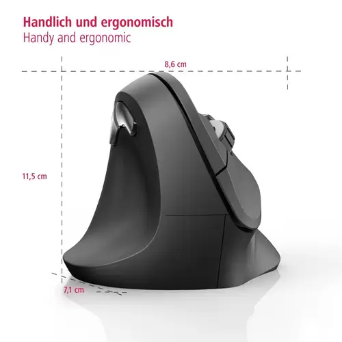 Hama EMW-500L Ergonomische Maus Funk Optisch Schwarz 6 Tasten 1800 dpi Ergonomisch Hama EMW-500L Ergonomische Maus Funk Optisch Schwarz 6 Tasten 1800 dpi Ergonomisch