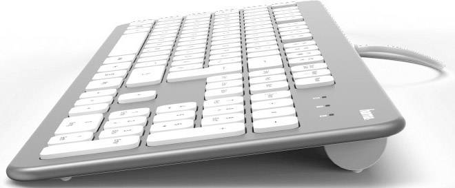 Hama KC-700 USB Tastatur Deutsch, QWERTZ Silber, Weiß