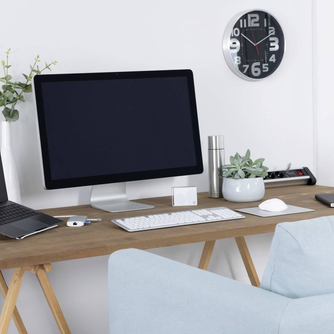 Hama KMW700 Funk Tastatur, Maus-Set Deutsch, QWERTZ Silber, Weiß