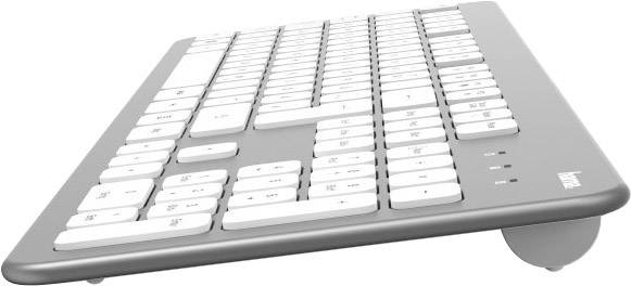 Hama KMW700 Funk Tastatur, Maus-Set Deutsch, QWERTZ Silber, Weiß