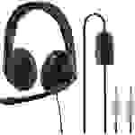 Hama HS-P200 Computer Over Ear Headset kabelgebunden Stereo Schwarz Lautstärkeregelung, Mikrofon-Stummschaltung