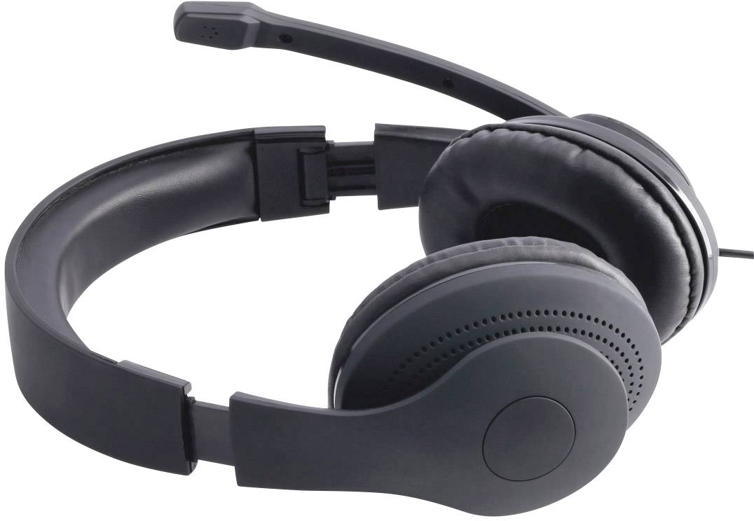 Hama HS-P200 Over Ear Headset kabelgebunden Stereo Schwarz Lautstärkeregelung, Mikrofon-Stummschaltung Computer