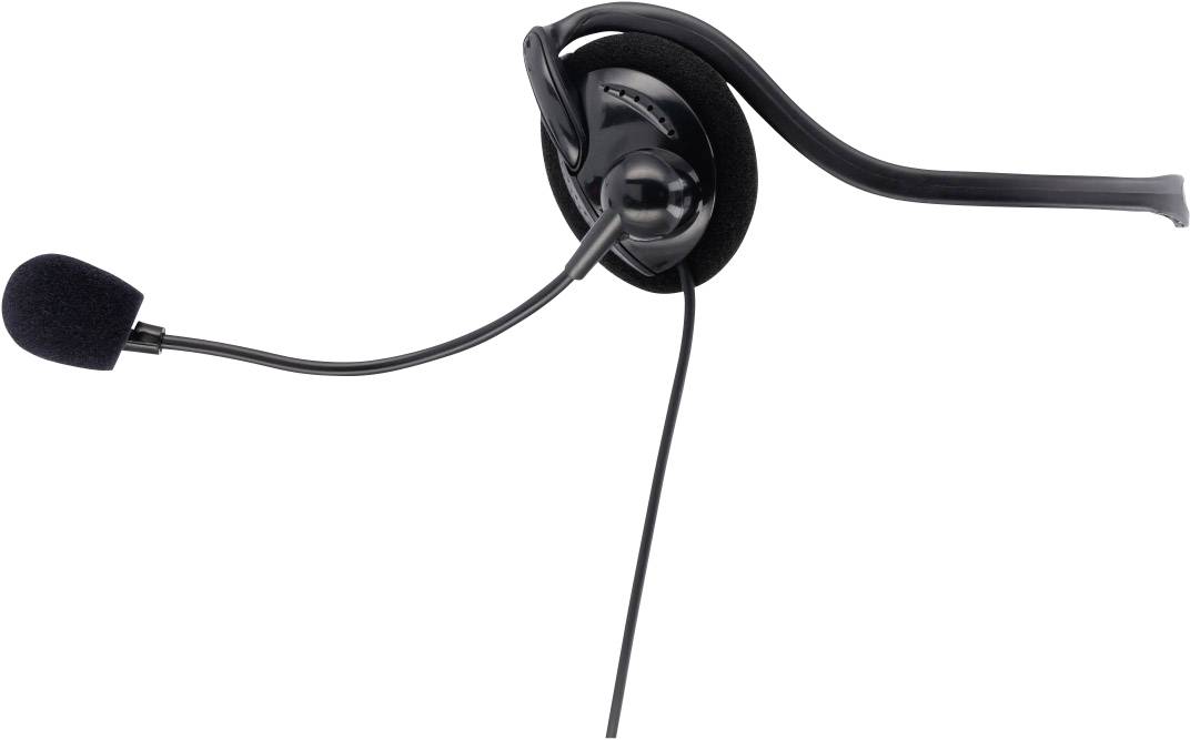 Hama NHS-P100 On Ear Headset kabelgebunden Stereo Schwarz Lautstärkeregelung, Mikrofon-Stummschaltung Computer