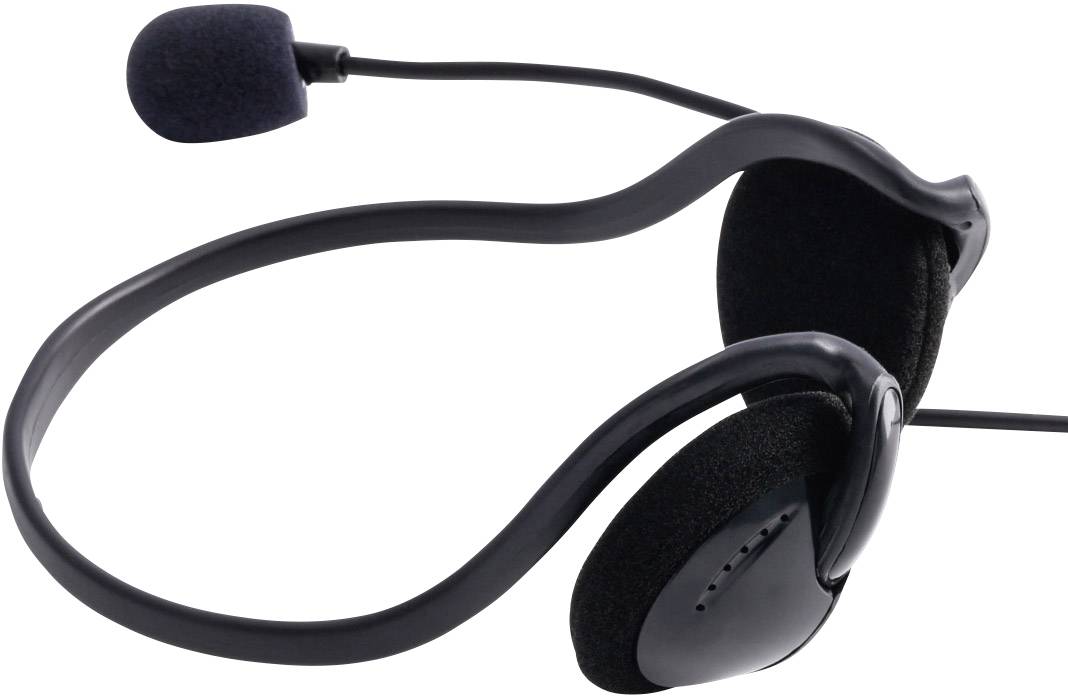 Hama NHS-P100 On Ear Headset kabelgebunden Stereo Schwarz Lautstärkeregelung, Mikrofon-Stummschaltung Computer