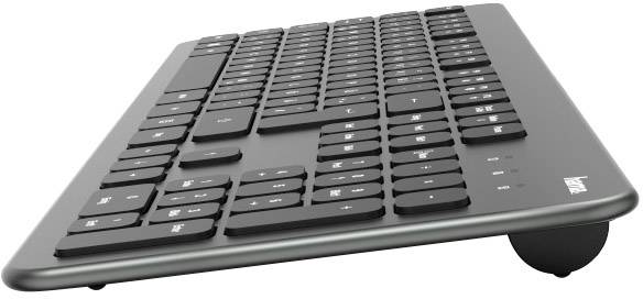 Hama KMW700 Funk Tastatur, Maus-Set Ergonomisch Deutsch, QWERTZ Anthrazit/Schwarz