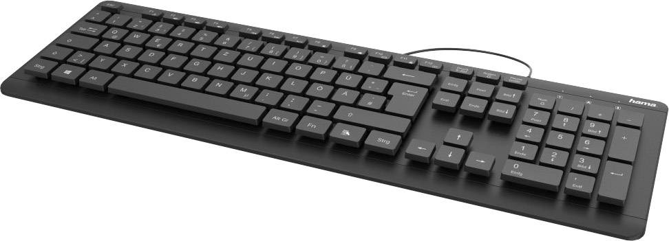 Hama KC-600 USB Tastatur Deutsch, QWERTZ Schwarz Wasserfest (IPX7)