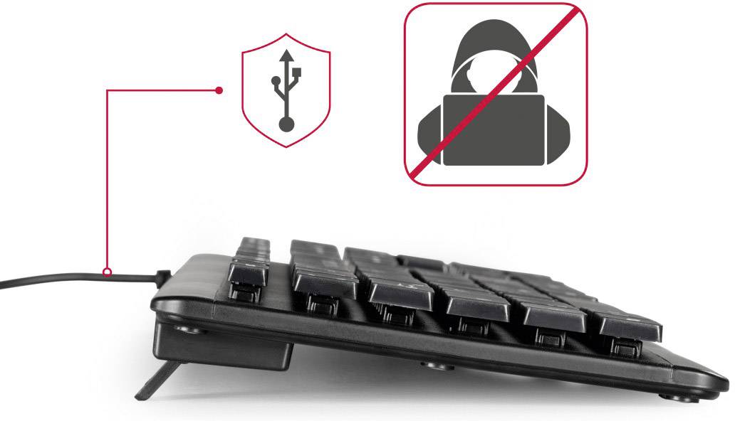 Hama KC-600 USB Tastatur Deutsch, QWERTZ Schwarz Wasserfest (IPX7)