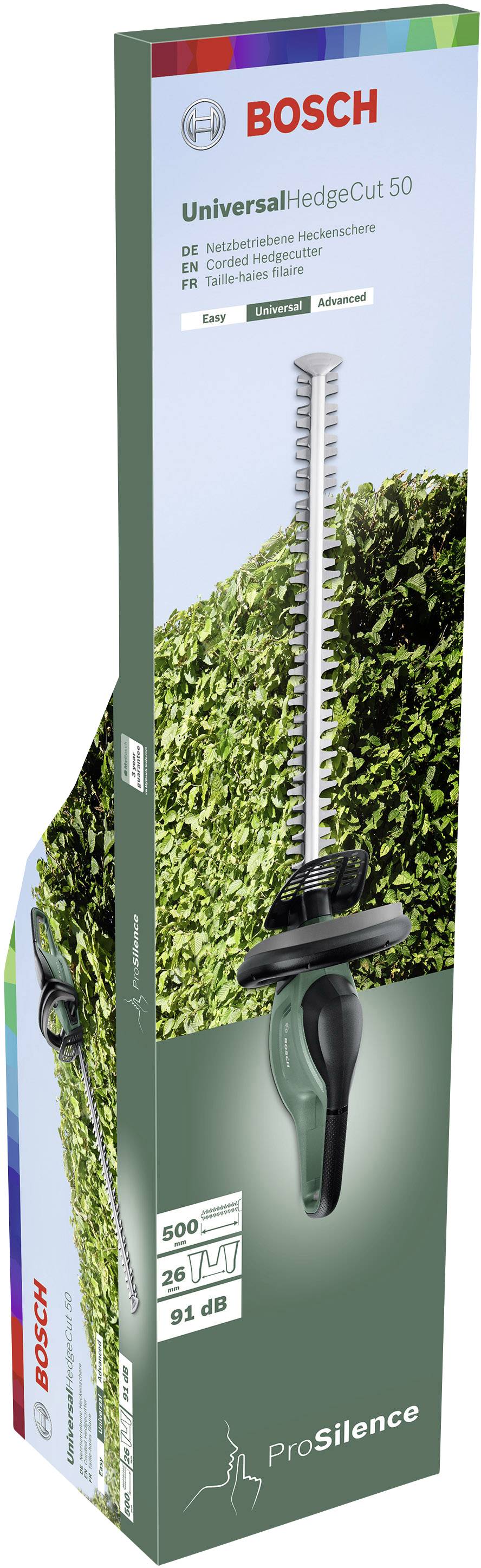 Bosch Home and Garden UniversalHedgeCut 50 Elektro Heckenschere mit Schutzbügel 480W 500mm