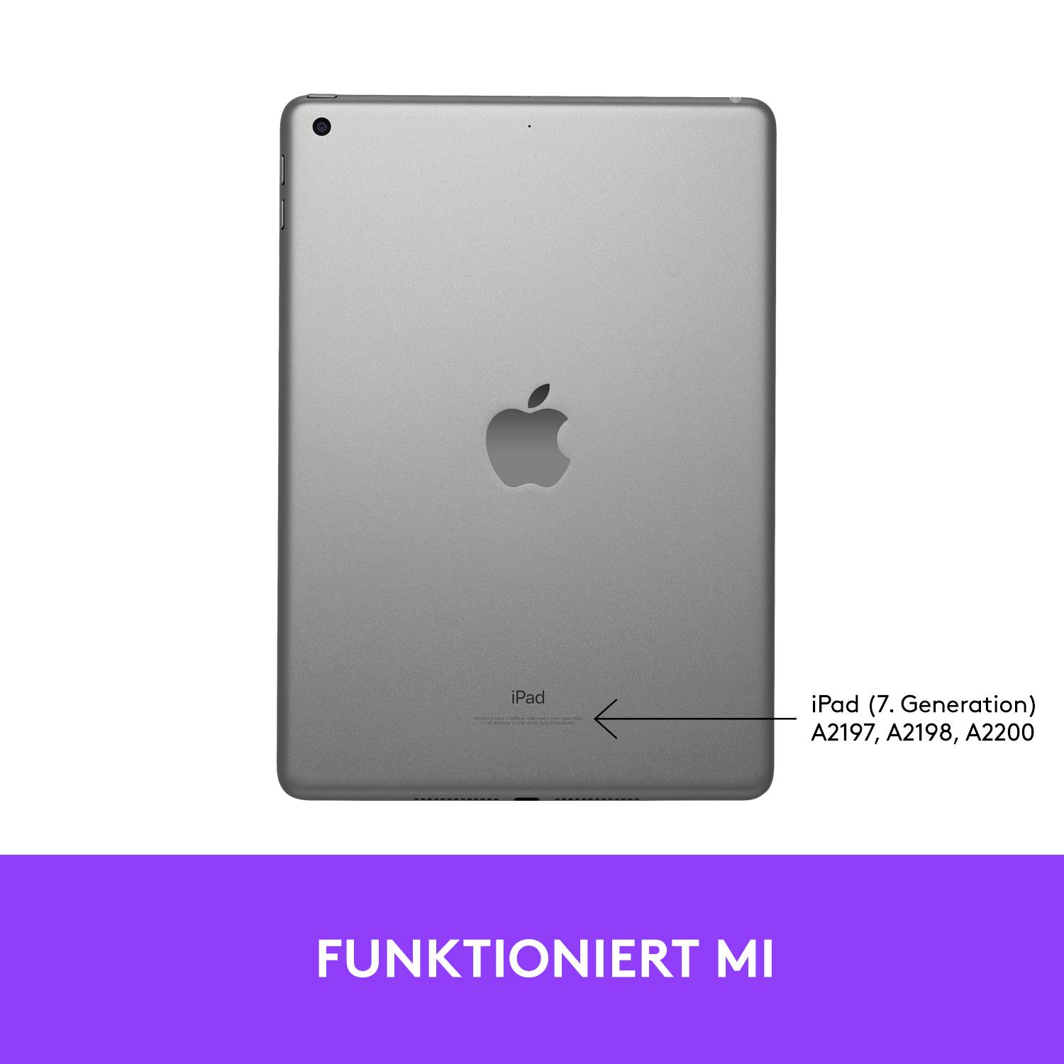 Logitech Slim Folio Tablet-Tastatur mit Hülle Passend für Marke (Tablet): Apple iPad (7. Generation), iPad (8. Generation), iPad (9. Generation)