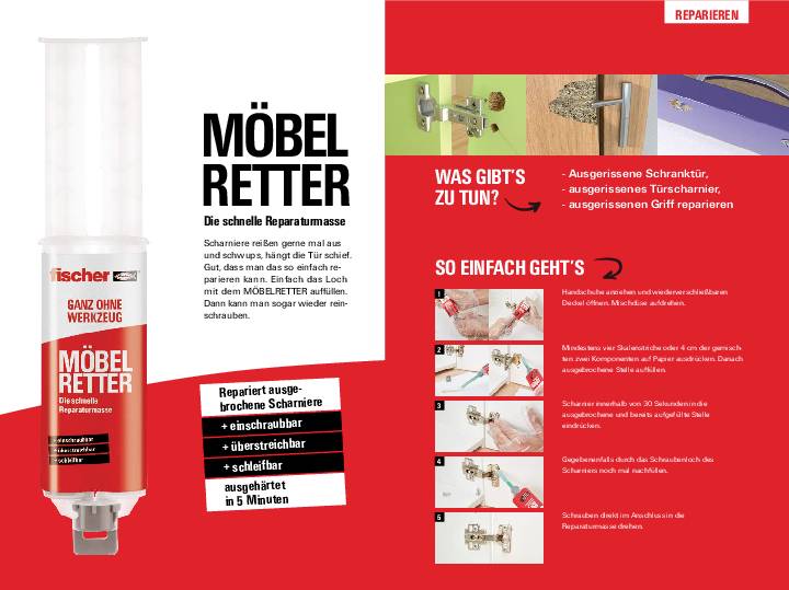 Fischer Möbelretter-Holzspachtel 545876 25ml