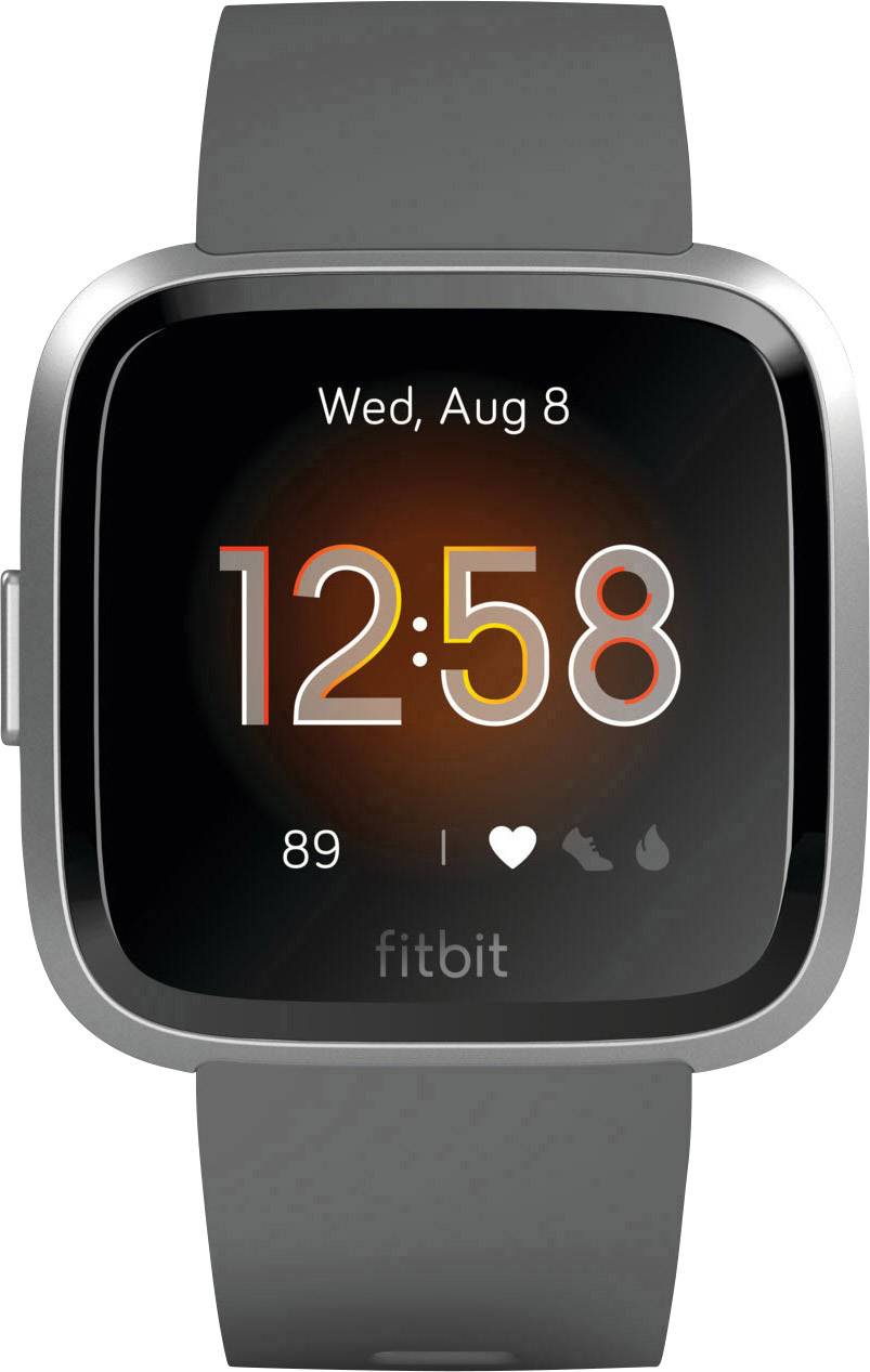 FitBit Versa Lite Fitness-Tracker Charcoal, Silber