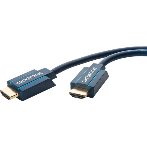 Clicktronic HDMI Anschlusskabel 1.00 m dreifach geschirmt, Geflechtschirm, High Speed-HDMI, OFC-Lei