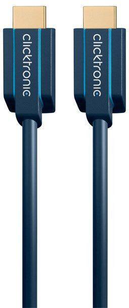 clicktronic HDMI Anschlusskabel 1.50 m Blau 40989 dreifach geschirmt, Geflechtschirm, High Speed-HDMI, OFC-Leiter