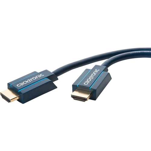 Clicktronic HDMI Anschlusskabel 2.00 m dreifach geschirmt, Geflechtschirm, High Speed-HDMI, OFC-Lei