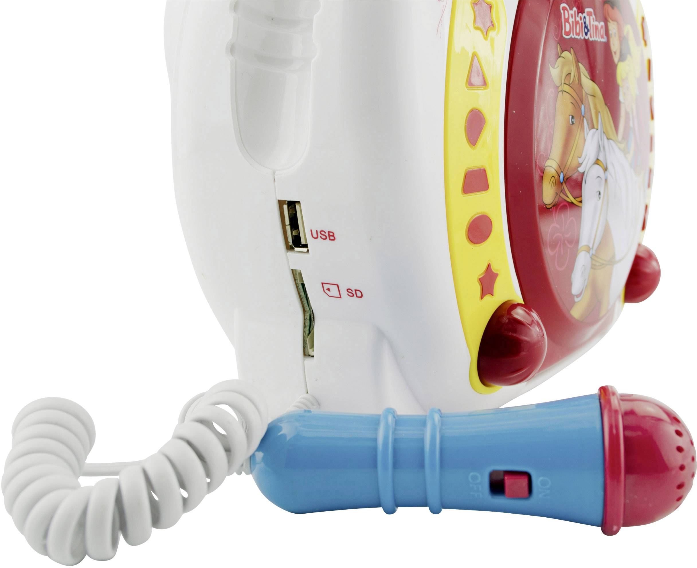 X4 Tech Kinder CD-Player CD, SD, USB Inkl. Mikrofon, Inkl. Karaoke-Funktion