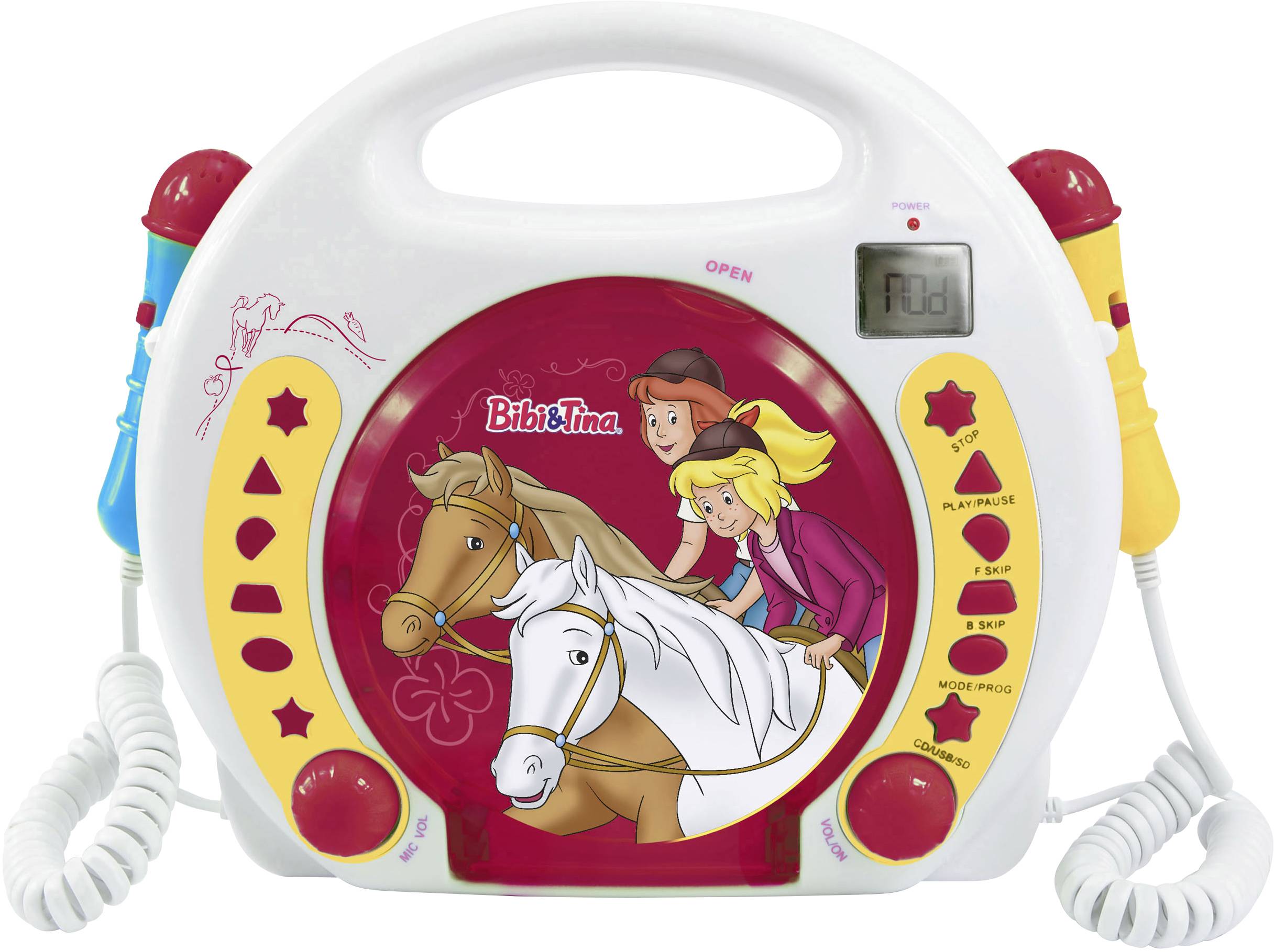 X4 Tech Kinder CD-Player CD, SD, USB Inkl. Mikrofon, Inkl. Karaoke-Funktion