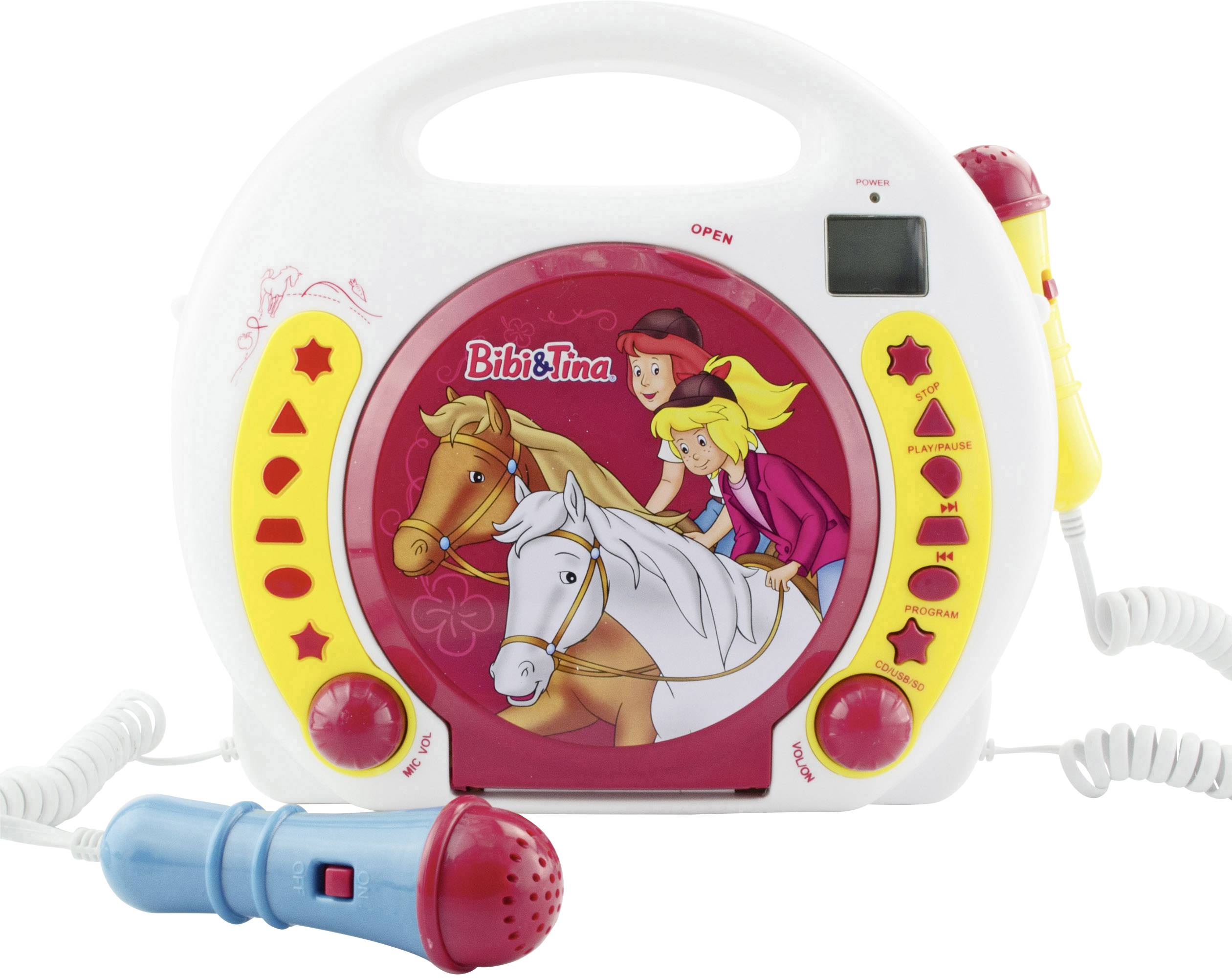 X4 Tech Kinder CD-Player CD, SD, USB Inkl. Mikrofon, Inkl. Karaoke-Funktion