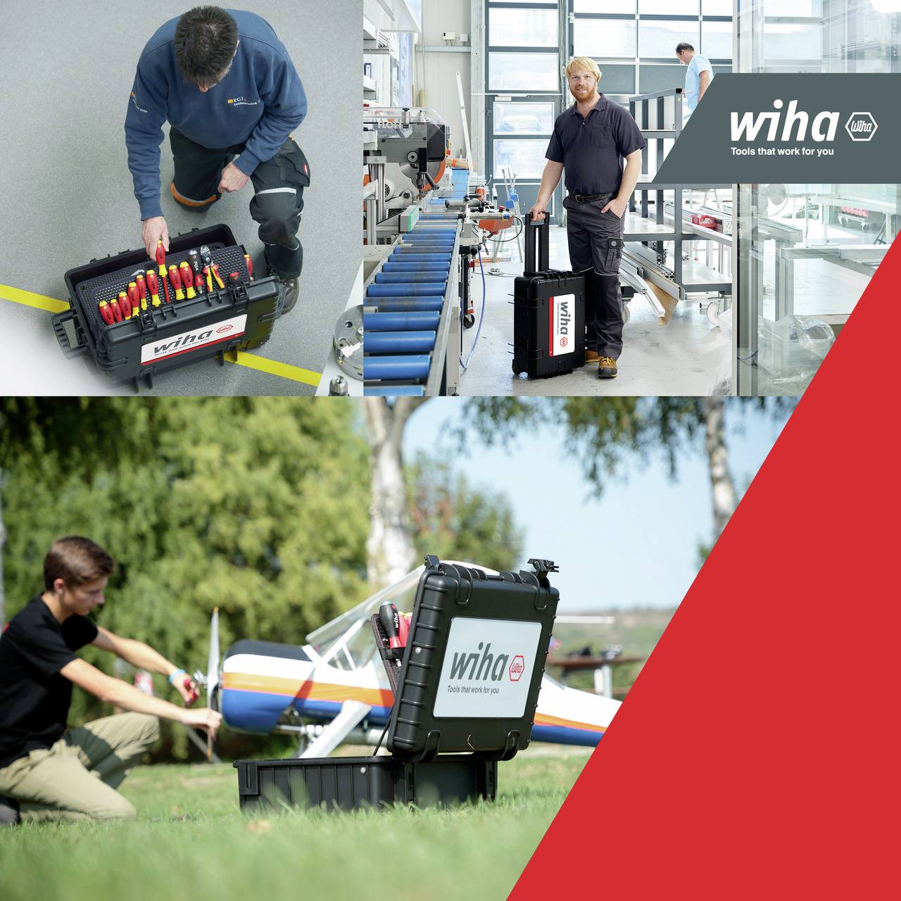 Wiha 42069 Elektriker, Handwerker, Lehrlinge, Profi, VDE Werkzeugkoffer bestückt 113teilig (L x B x H) 625 x 440 x 280 mm