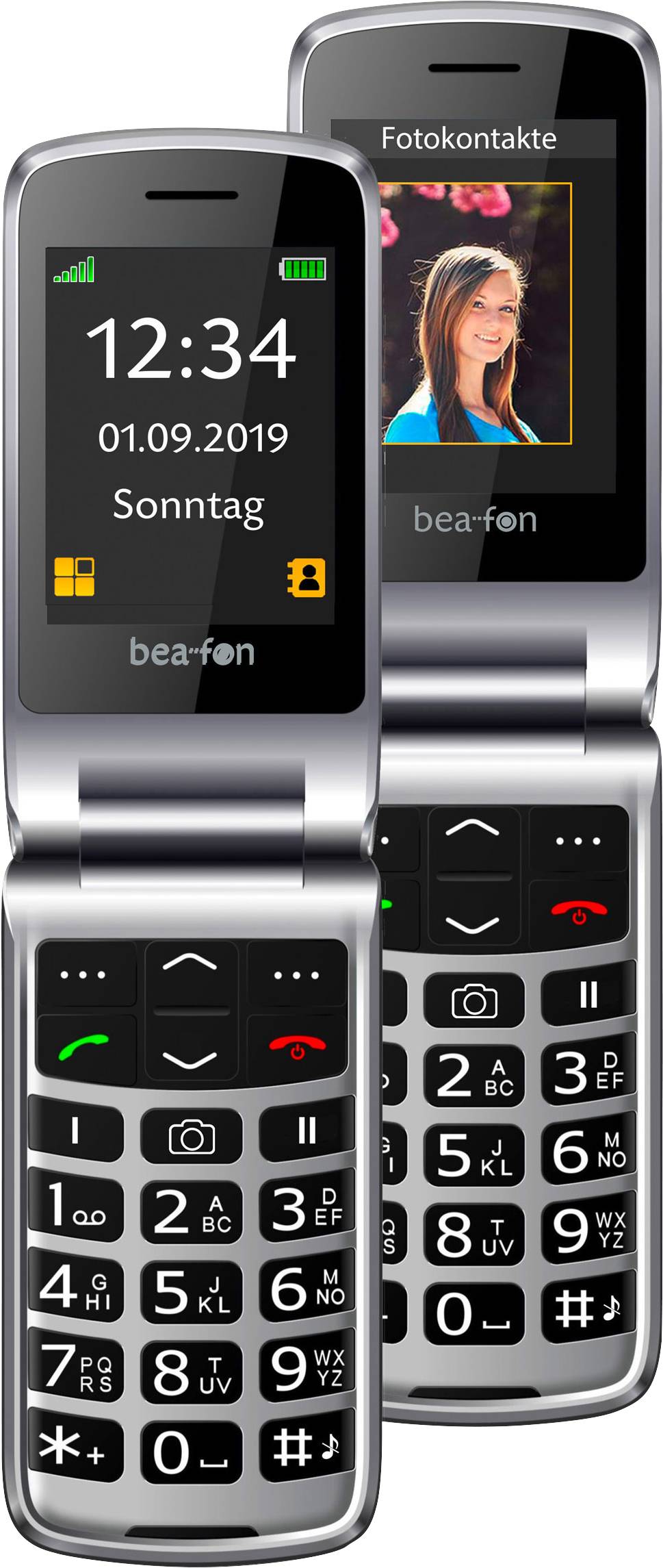 Beafon SL595 Klapp-Handy Rot, Silber