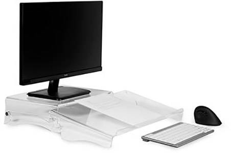 BakkerElkhuizen Q-Riser 100 Monitor-Erhöhung Transparent Höhenverstellbar