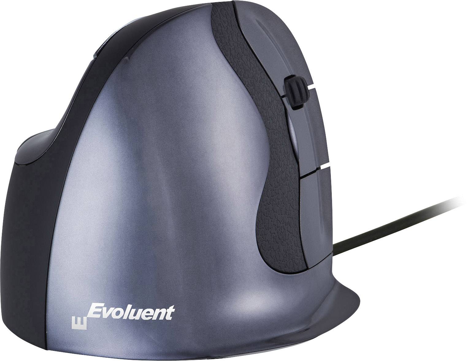 BakkerElkhuizen Evoluent D Ergonomische Maus USB Anthrazit 6 Tasten 800 dpi, 1600 dpi, 2400 dpi, 3200 dpi Ergonomisch