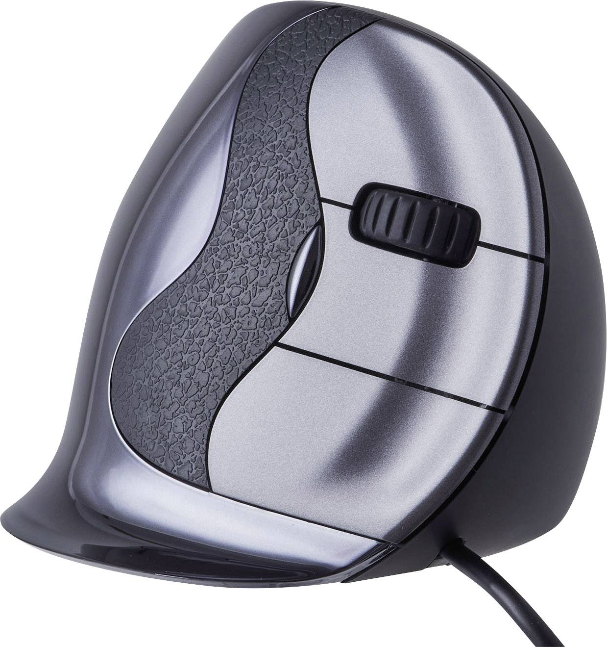 BakkerElkhuizen Evoluent D Ergonomische Maus USB Anthrazit 6 Tasten 800 dpi, 1600 dpi, 2400 dpi, 3200 dpi Ergonomisch