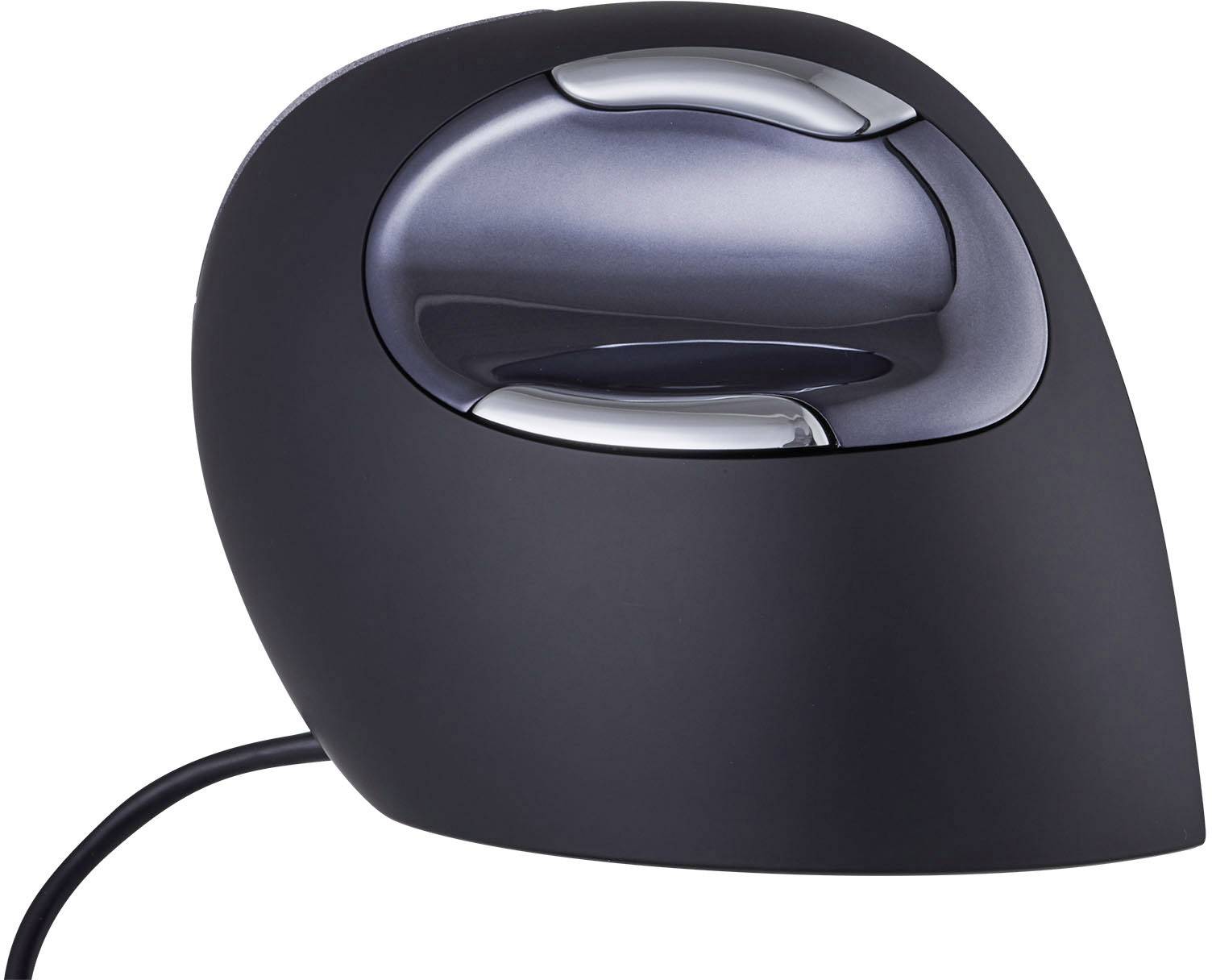 BakkerElkhuizen Evoluent D Small Maus USB Anthrazit 6 Tasten 800 dpi, 1600 dpi, 2400 dpi, 3200 dpi Ergonomisch