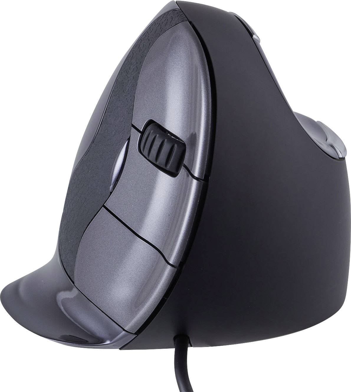 BakkerElkhuizen Evoluent D Small Maus USB Anthrazit 6 Tasten 800 dpi, 1600 dpi, 2400 dpi, 3200 dpi Ergonomisch