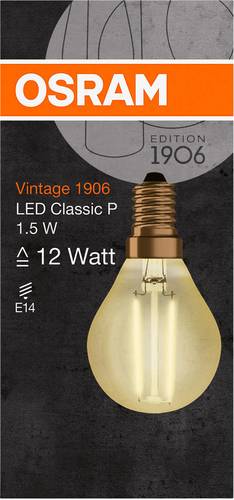 OSRAM LED EEK A++ (A++ - E) E14 Tropfenform 2W Warmweiß (Ø x L) 45.0mm x 77.0mm 1St.