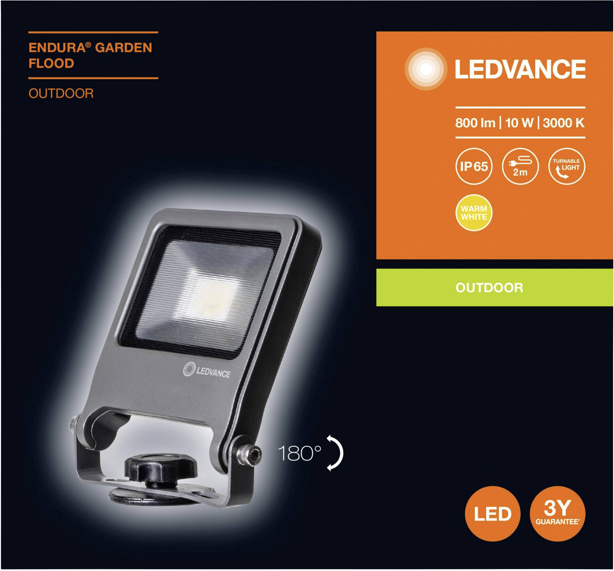 LEDVANCE 4058075206847 ENDURA® GARDEN FLOOD L LED-Gartenleuchte 10W Dunkelgrau