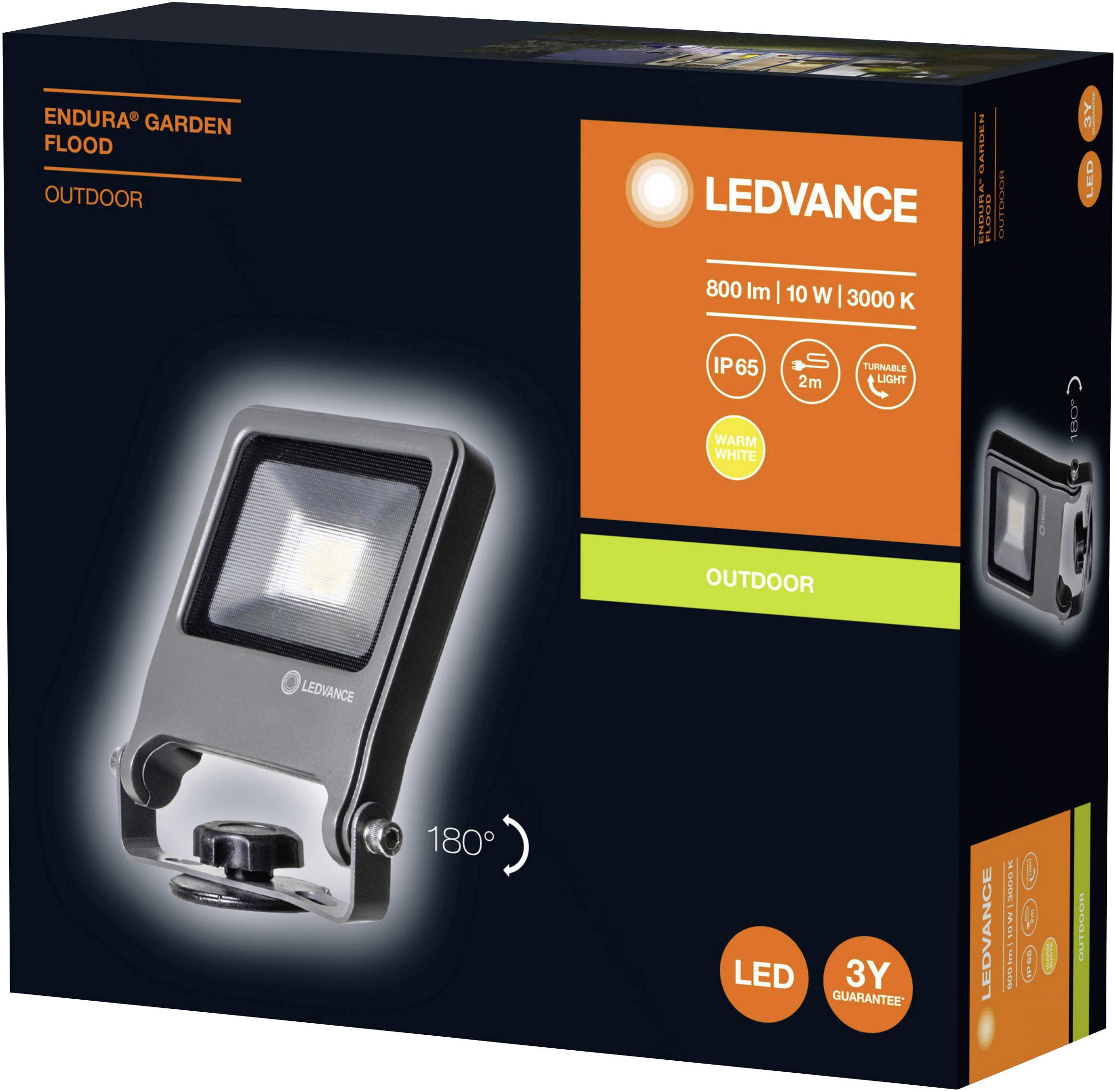 LEDVANCE 4058075206847 ENDURA® GARDEN FLOOD L LED-Gartenleuchte 10W Dunkelgrau