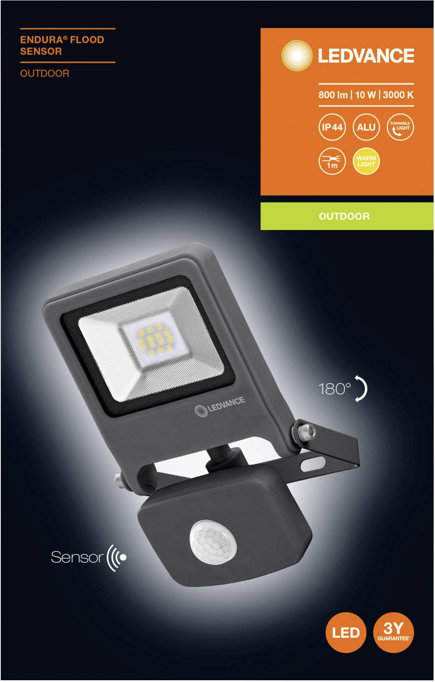 LEDVANCE ENDURA® FLOOD Sensor Warm White L 4058075292154 LED-Außenstrahler mit Bewegungsmelder 10 W Leuchtfarben: Warmweiß