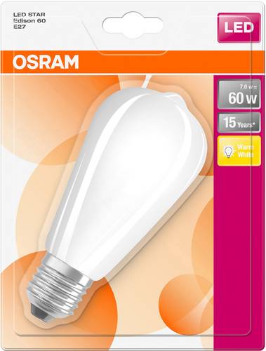 OSRAM LED EEK A++ (A++ - E) E27 Ellipse 7W Warmweiß (Ø x L) 64.0mm x 140.0mm 1St.