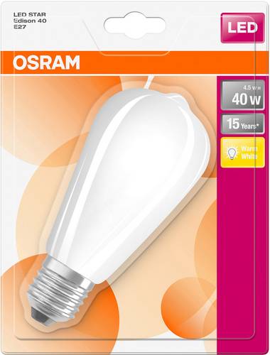OSRAM LED EEK A++ (A++ - E) E27 Ellipse 5W Warmweiß (Ø x L) 64.0mm x 140.0mm 1St.