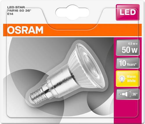 OSRAM LED EEK A+ (A++ - E) E14 Reflektor 5W Warmweiß (Ø x L) 50.0mm x 73.0mm 1St.