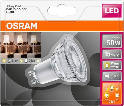 OSRAM LED EEK A+ (A++ - E) GU10 Reflektor 5W Warmweiß (Ø x L) 50.0mm x 54.0mm 1St.