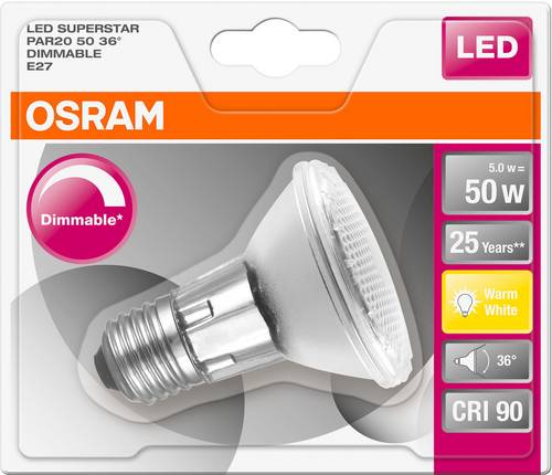 OSRAM LED EEK A+ (A++ - E) E27 Reflektor 5W Warmweiß (Ø x L) 63.0mm x 78.0mm 1St.