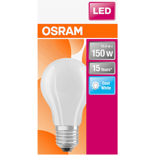 OSRAM 4058075305038 LED EEK D (A - G) E27 Glühlampenform 17W = 150W Kaltweiß (Ø x L) 70.0mm x 118mm 1St.