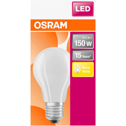OSRAM 4058075305014 LED EEK D (A - G) E27 Glühlampenform 17W = 150W Warmweiß (Ø x L) 70.0mm x 118mm 1St.